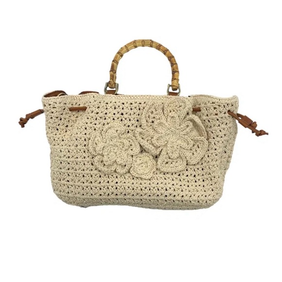 Patricia Nash Handbags - NWT Patricia Nash Crochet Bamboo Handle Bag